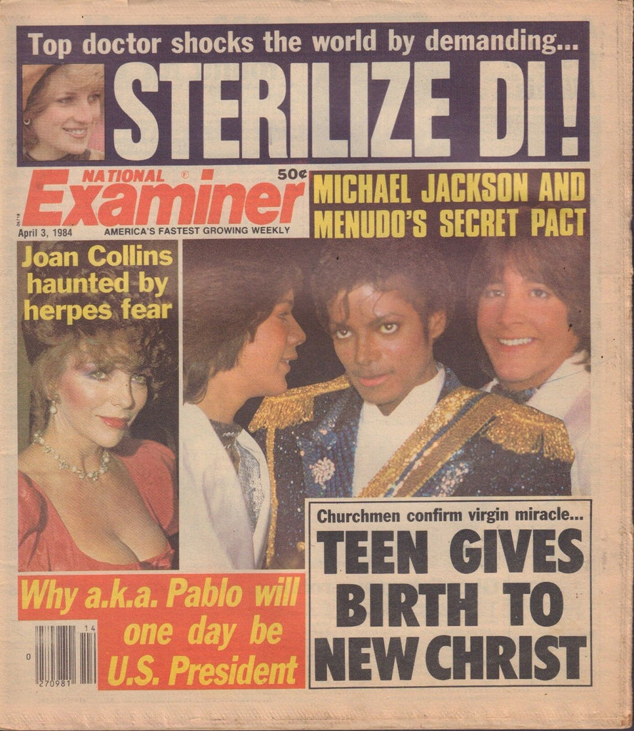 National Examiner April 3 1984 Michael Jackson, Joan Collins 040617nonDBE2