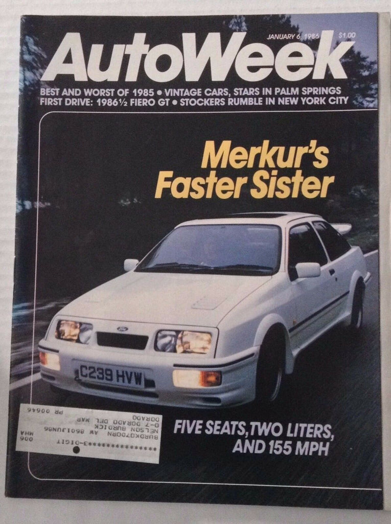 Autoweek Magazine Merkur's Faster Sister January 6, 1986 011617rh