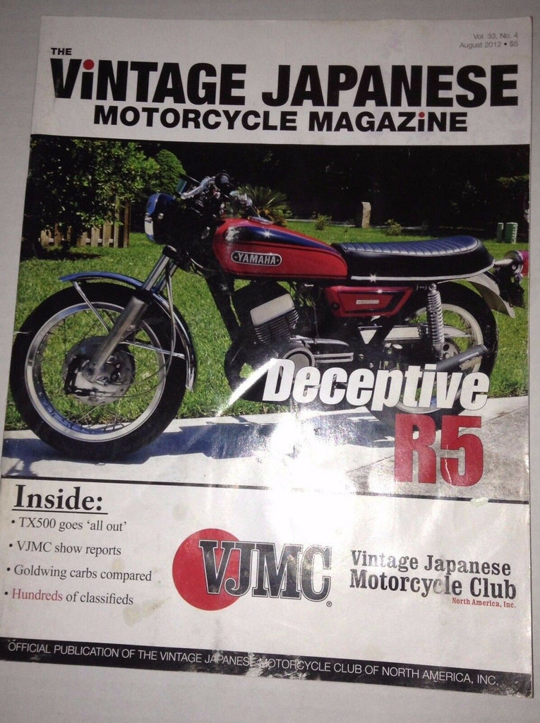 Vintage Japanese Motorcycle Magazine Deceptive R5 August 2012 040117NONRH