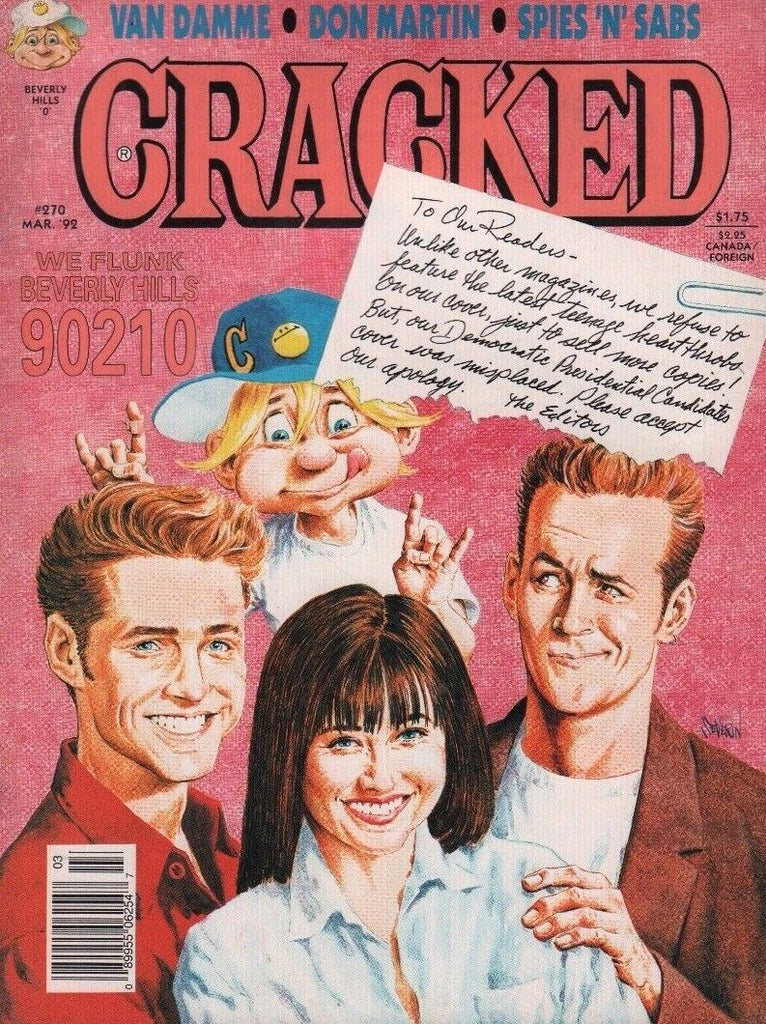 Cracked March 1992 90210, Van Damme, Don Martin 071217DBE