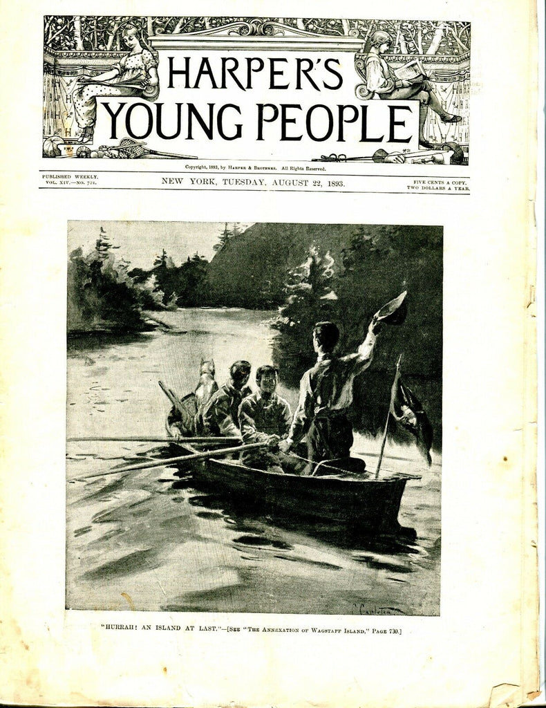 Harper's Young People Magazine August 22 1893 Wagstaff Island GD 042717nonjhe
