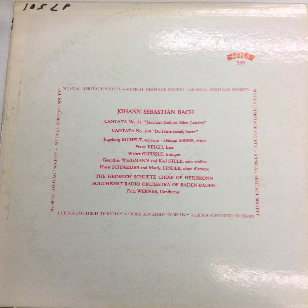 Johann Sebastian Bach MHS559 Cantata No.51 Mono 33RPM 030617RR