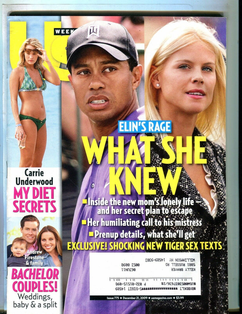 Us Weekly Magazine December 21 2009 Tiger Woods EX w/ML 052217nonjhe