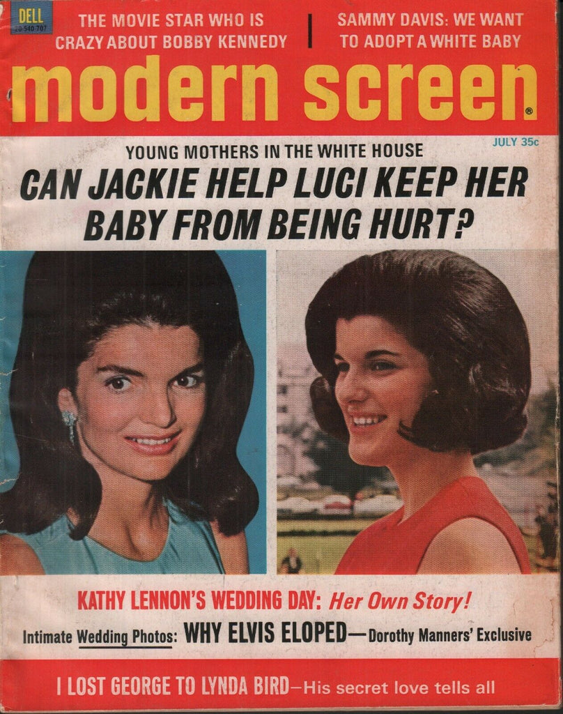 Modern Screen July 1967 Jackie Kennedy Kathy Lennon Lynda Bird 062019AME