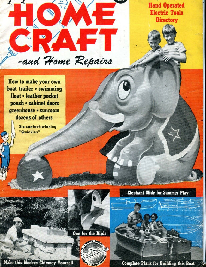 Popular Home Craft Magazine April 1950 Elephant Slide GD No ML 100316jhe