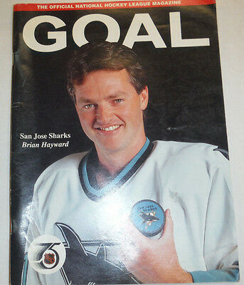 Goal Magazine San Jose Sharks Brian Haywards October 1991 010215R