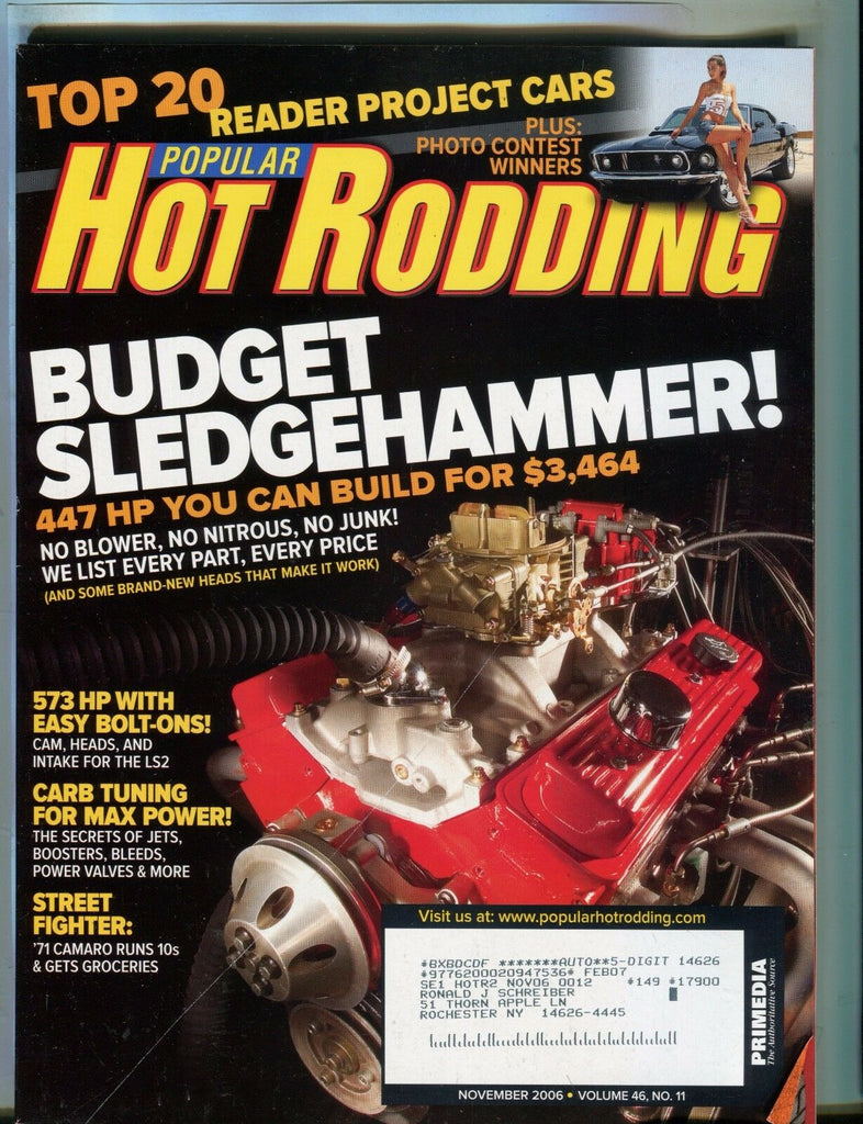 Popular Hot Rodding Magazine November 2006 '77 Camaro EX w/ML 050417nonjhe