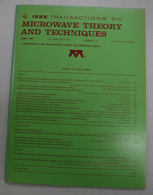 IEEE Microwave Theory And Techniques Magazine Low Loss June 1981 071315R