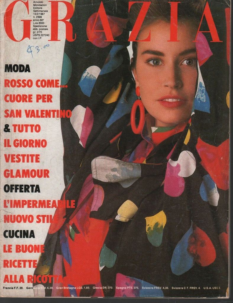 Grazia Italian Fashion Magazine February 15 1987 Krisia Poi Terry Idee 101420ame