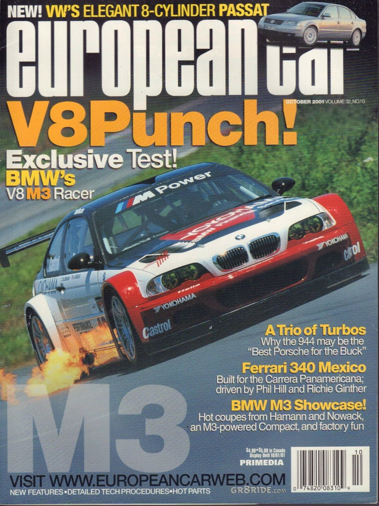 European Car October 2001 BMW V8 M3 Racer, Porsche 944 030117nonDBE