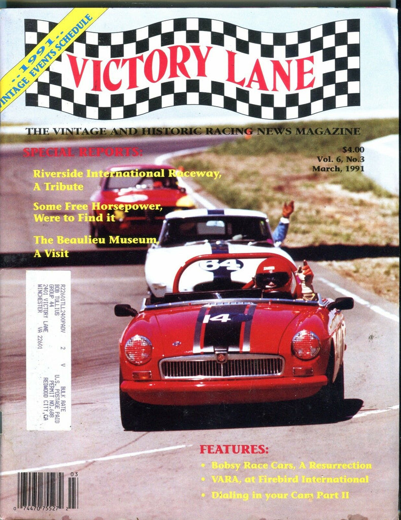 Victory Lane Magazine March 1991 EX Beaulieu Museum w/ML 050717nonjhe