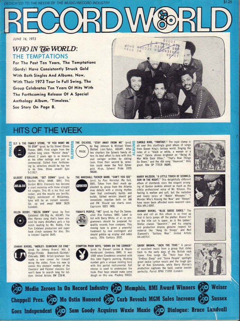 Record World June 16 1973 The Temptations w/ML 051617nonDBE