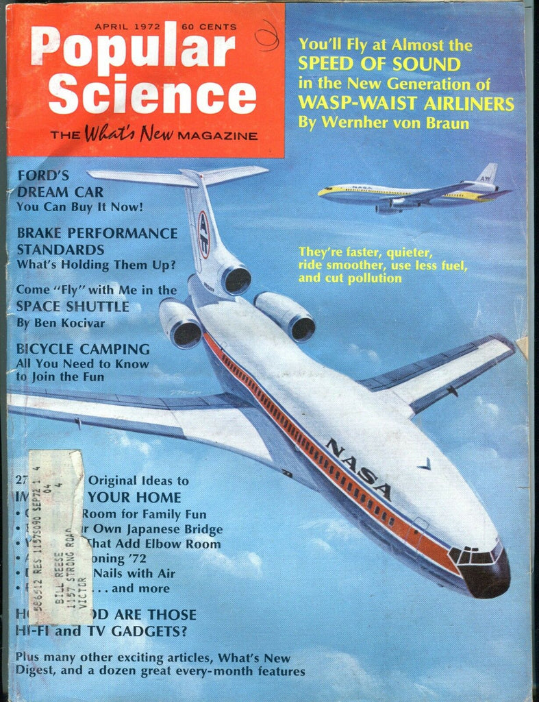 Popular Science Magazine April 1972 Wasp-Waist VG w/ML 030617nonjhe