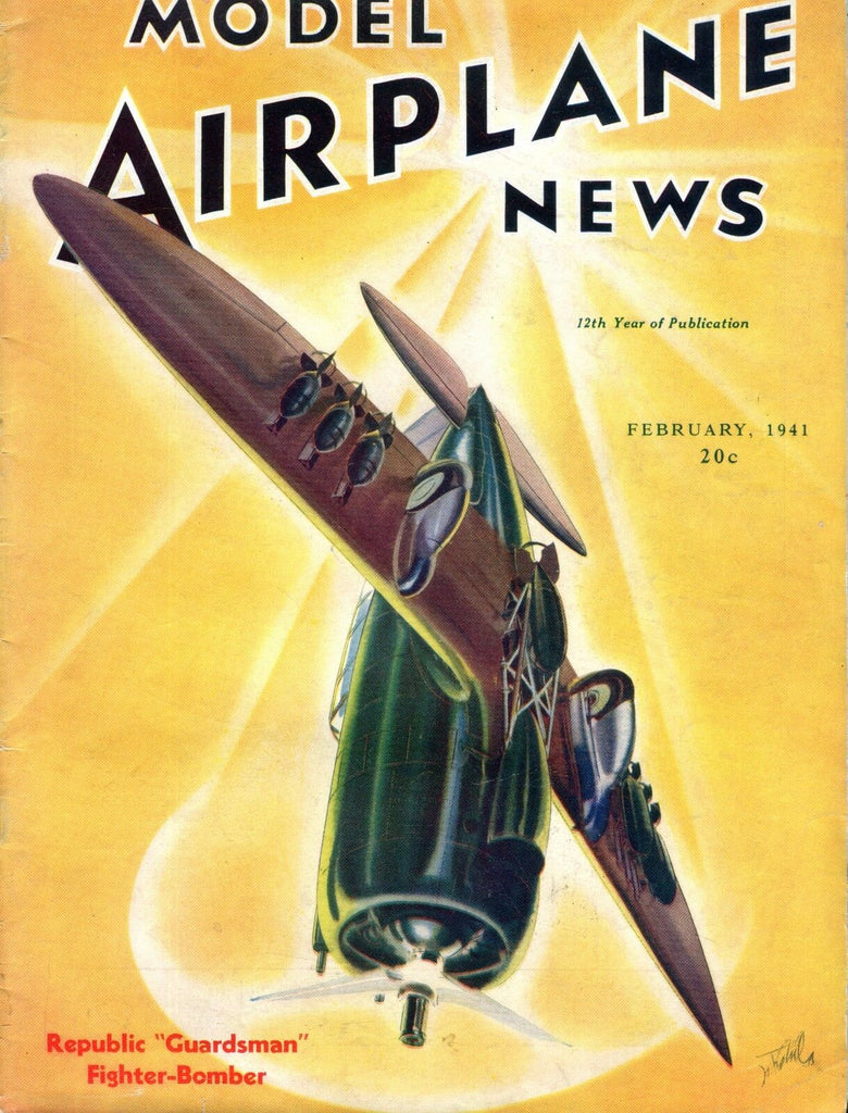 Model Airplane News Magazine February 1941 Republic Guardsman GD 042117nonjhe