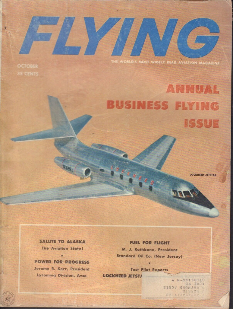 Flying Magazine Lockheed Jetstar October 1958 020418nonr