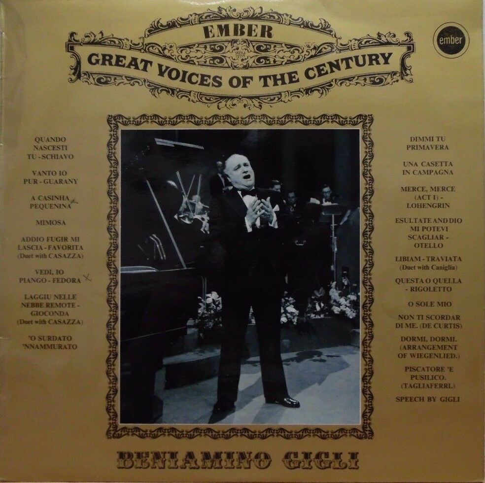 Ember Great Voices of The Century Ember Beniamino Gigli 33rpm 072817DBE