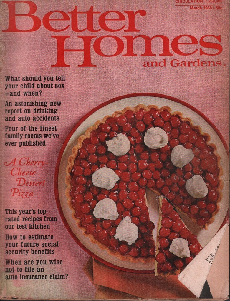 Better Homes & Gardens March 1968 Cherry Cheese Dessert Pizza 072717nonDBE