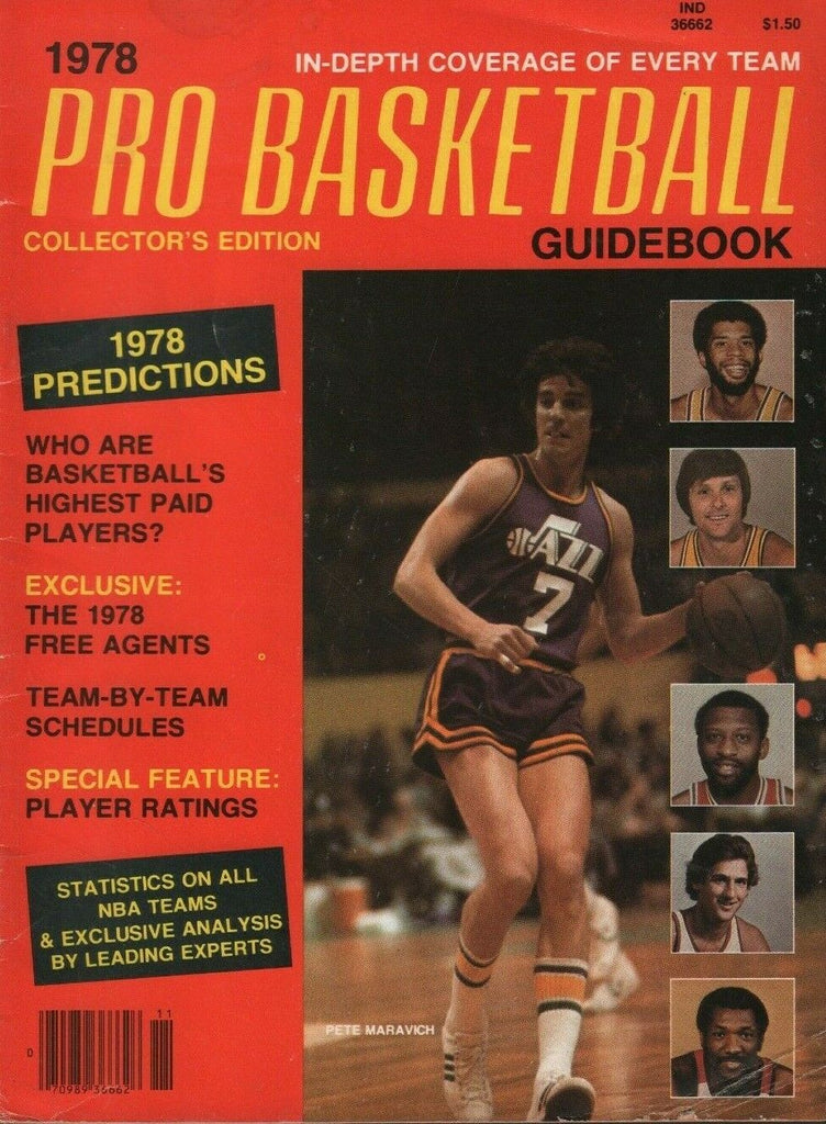 1978 Pro Basketball Guidebook Pete Maravich George Kalinsky 050619DBE2