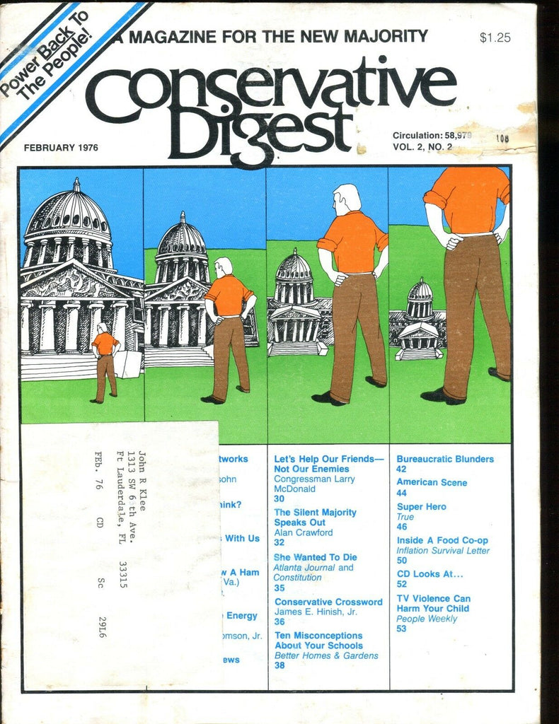Conservative Digest Magazine February 1976 VG w/ML 010517jhe