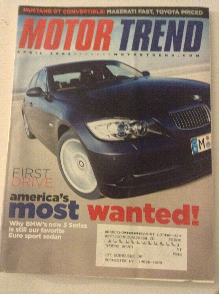 Motor Trend Magazine BMW 3 Series Mustang GT April 2005 051819nonrh