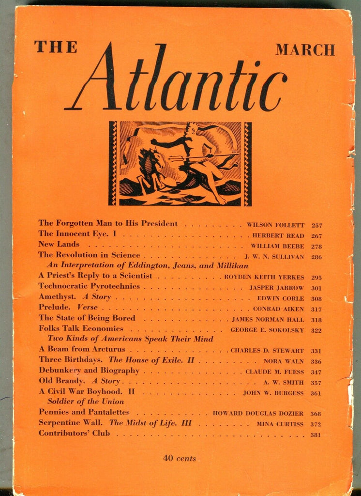 The Atlantic Magazine March 1933 Wilson Follett Nora Wain 071117nonjhe