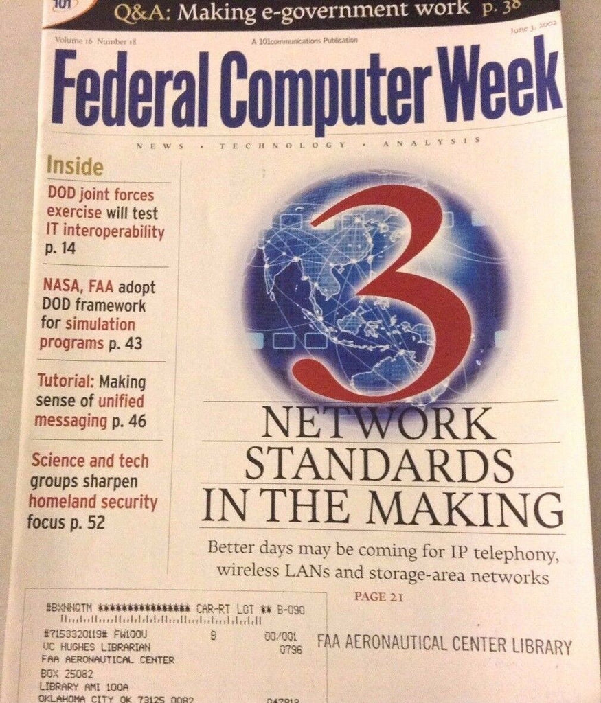 Federal Computer Weekly Magazine Network Standards June 3, 2002 080117nonrh