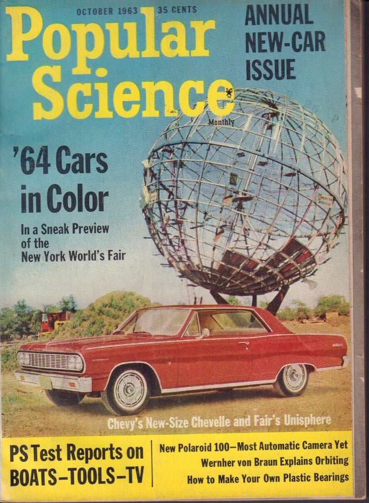 Popular Science Magazine October 1963 '64 Cars In Color 082417nonjhe