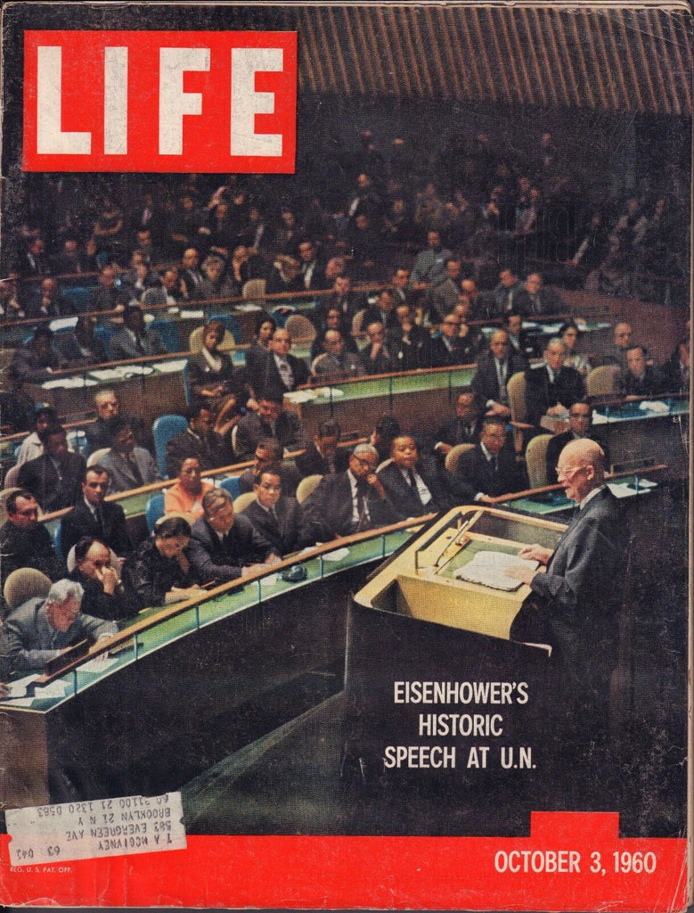 Life October 3 1960 Eisenhowers Historic Speech at U.N. w/ML VG 093016DBE