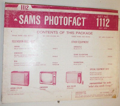 Sams Photofact Magazine Arvin Model 60K34-12 No.1112 July 1970 022415r