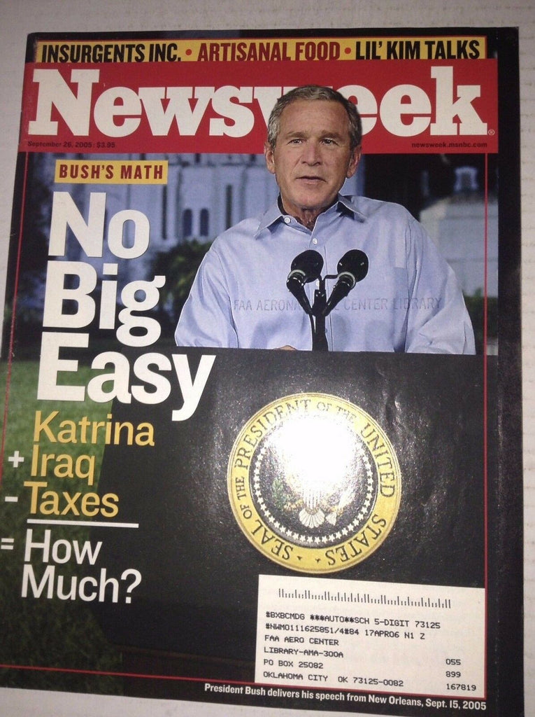 Newsweek Magazine Katrina George W. Bush September 26, 2005 FAL 042717nonrh