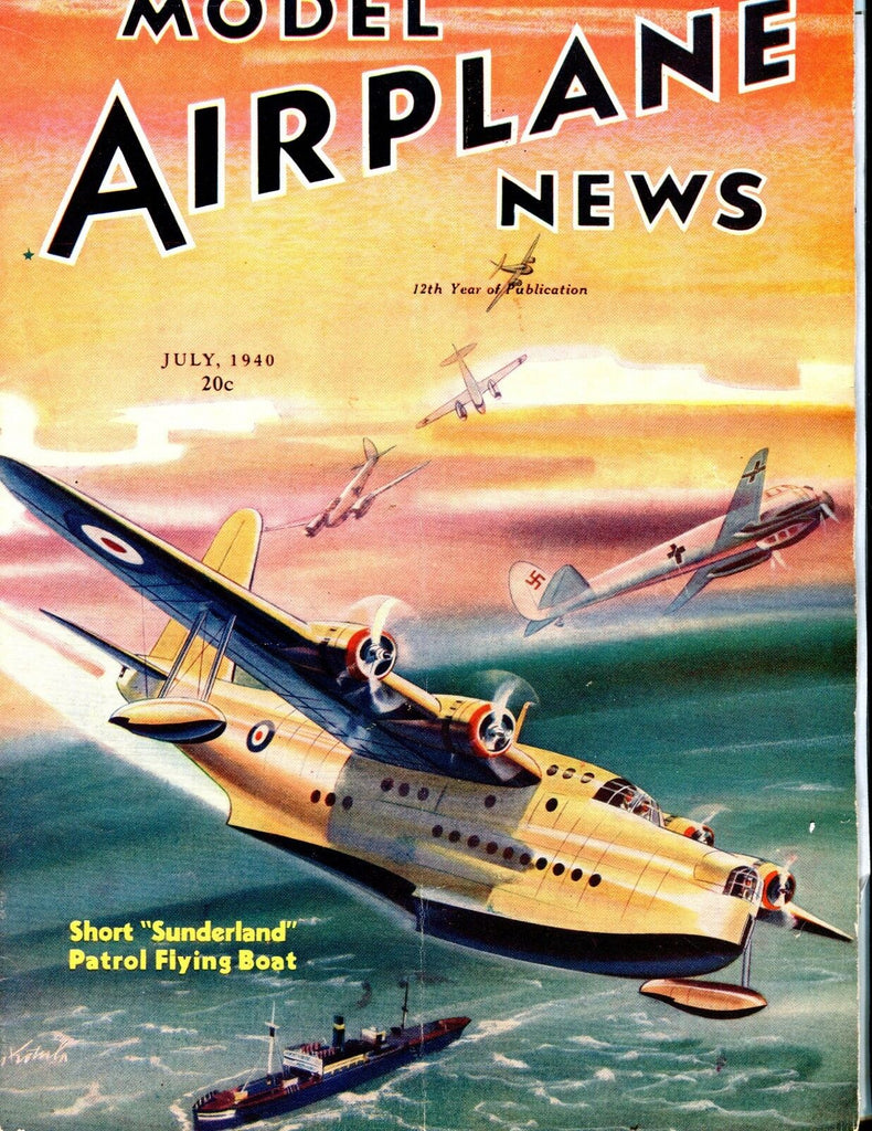 Model Airplane News Magazine July 1940 Sunderland Flying Boat GD 041317nonjhe