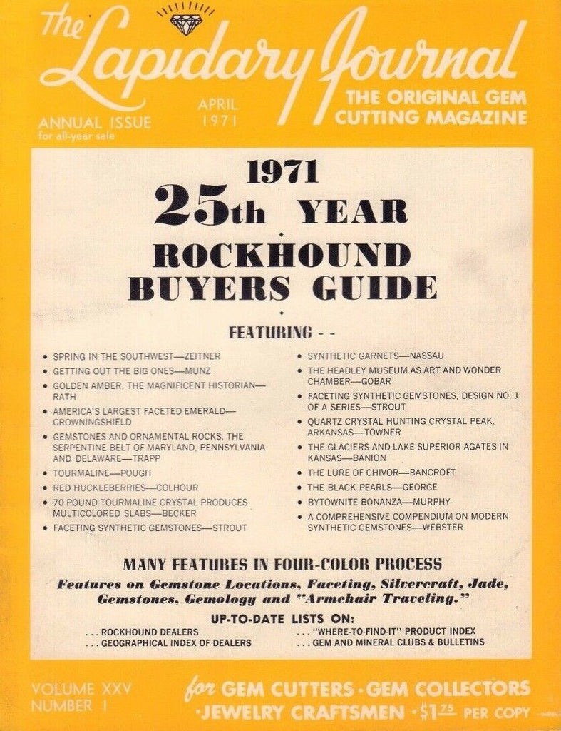 The Lapidary Journal April 1971 Annual, Bockhound Buyers Guide 091217DBE