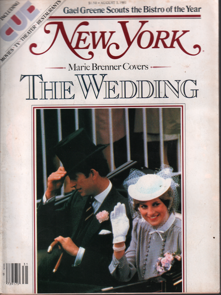 New York Cue August 3 1981 Marie Brenner Princess Diana Wedding Cover 052220AME