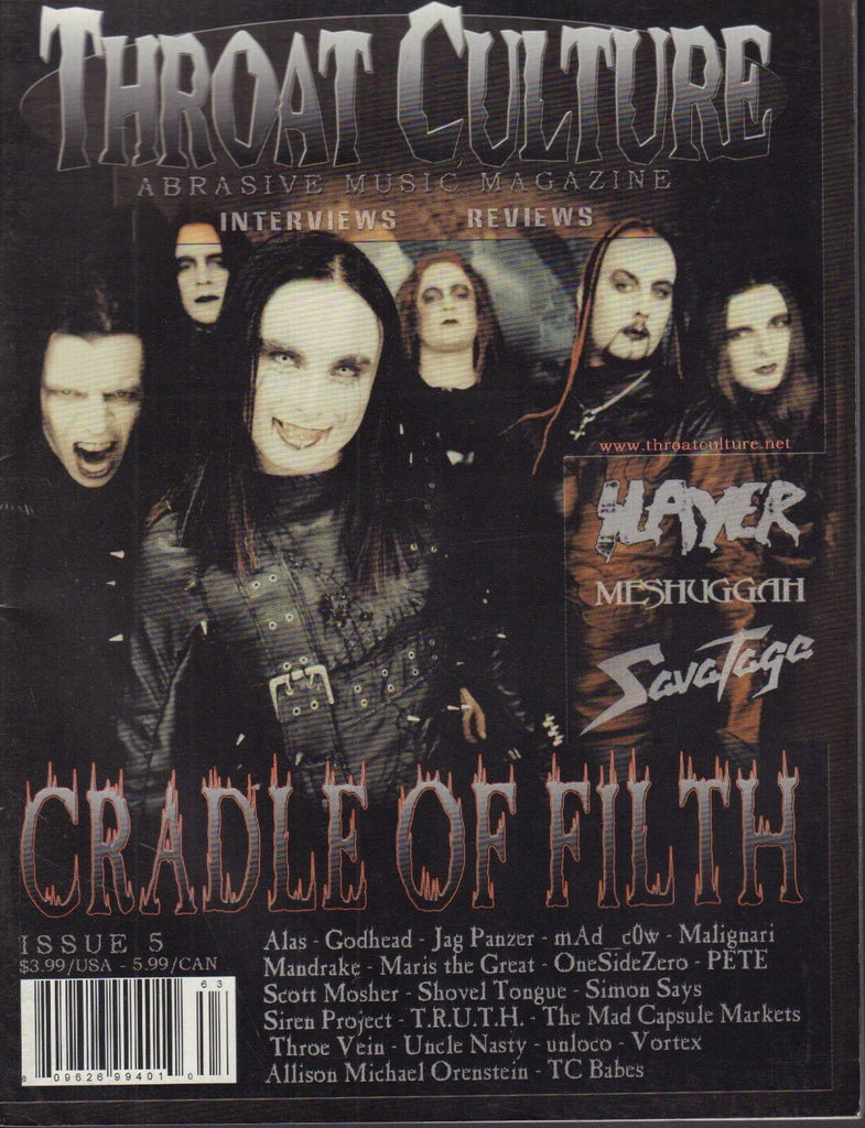Throat Culture Vol.1 #5 Cradle Of Filth OneSideZero 012918DBE2