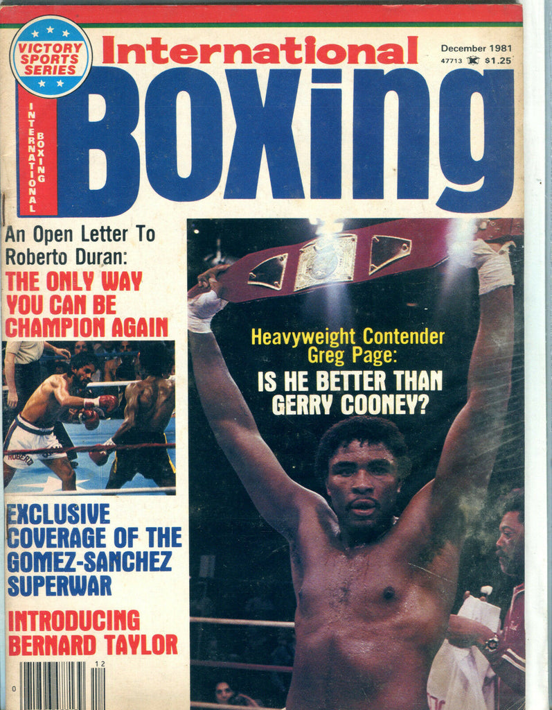 International Boxing Magazine December 1981 Greg Page Gerry Cooney EX 060716jhe