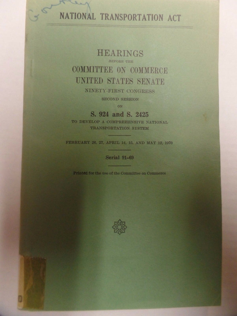 National Transportation Act 1971 Second Session EX-FAA 011317DBE2