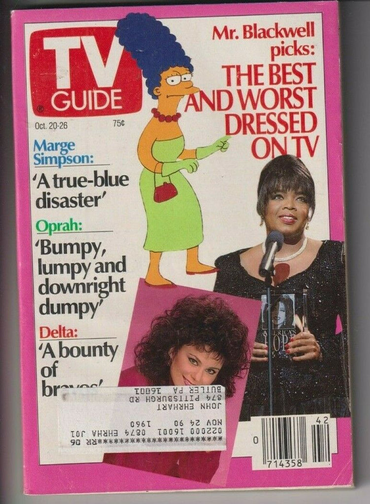 Tv Guide Mag Oprah Winfrey The Simpsons October 20-26, 1990 111019nonr