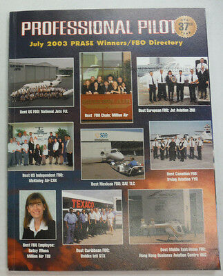 Professional Pilot Magazine Best US FBO Betsy Wines July 2003 FAL 060115R