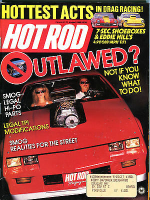 Hot Rod Magazine August 1988 Outlawed? VGEX 022316jhe