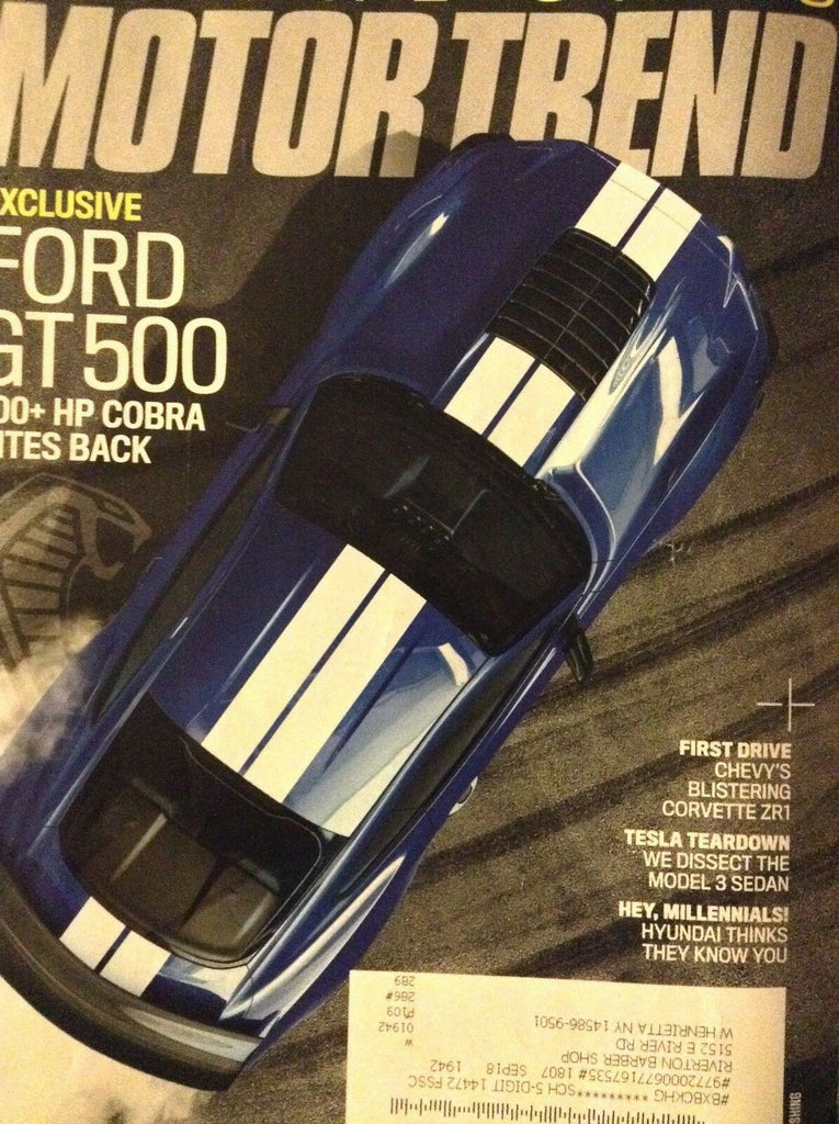Motor Trend Magazine Ford GT500 Chevy Corvette ZR1 July 2018 011219nonrh
