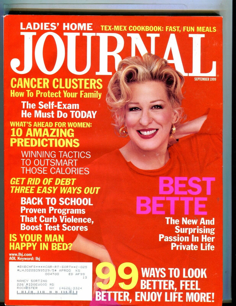 Ladies' Home Journal Magazine September 1999 Bette Midler EX w/ML 051817nonjhe2