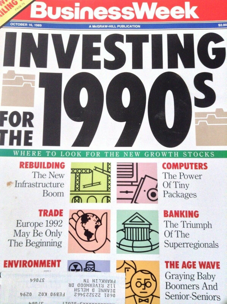 BusinessWeek Magazine Investing For 1990s October 16, 1989 120618nonrh