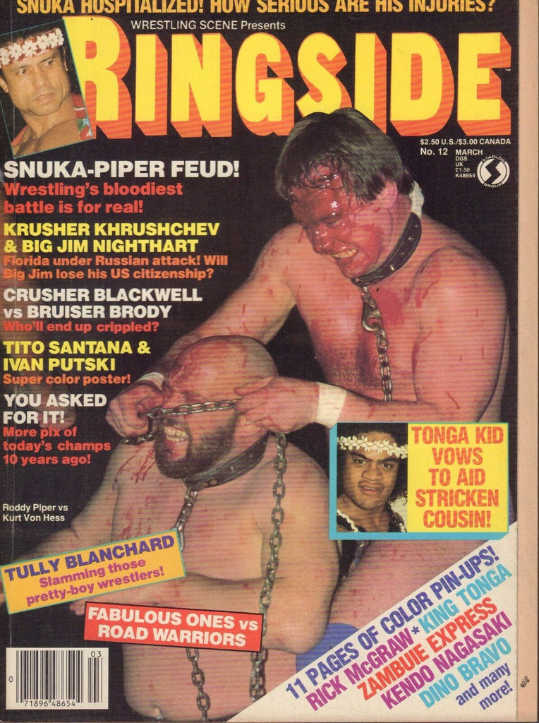 Ringside March 1985 Roddy Piper, Kurt Von Hess 030117nonDBE