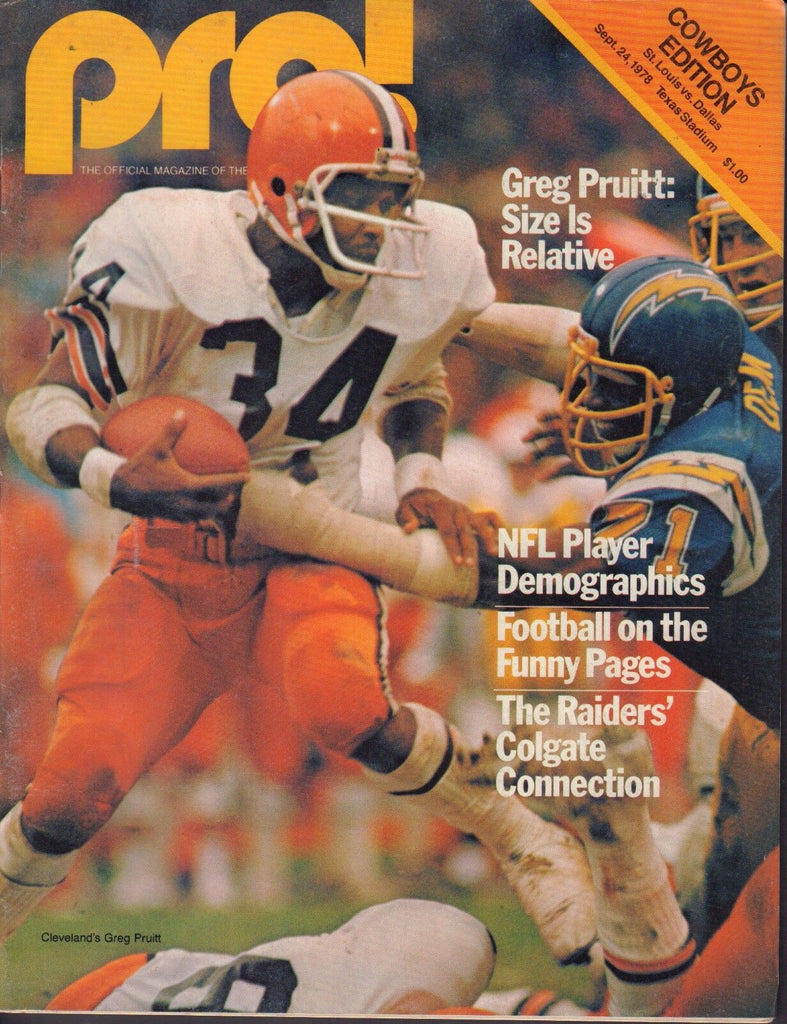 Pro! Magazine September 24 1978 Rams vs. Cowboys Greg Pruitt 101217nonjhe