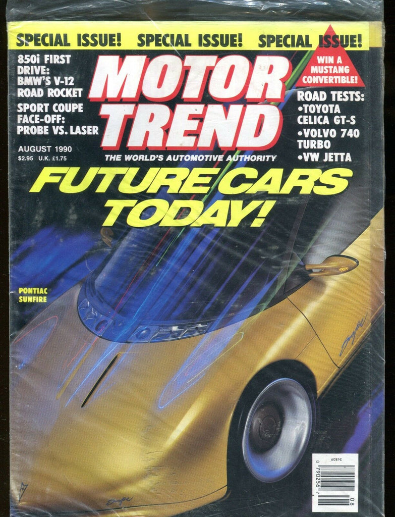 Motor Trend Magazine August 1990 Future Cars Today! EX No ML 113016jhe