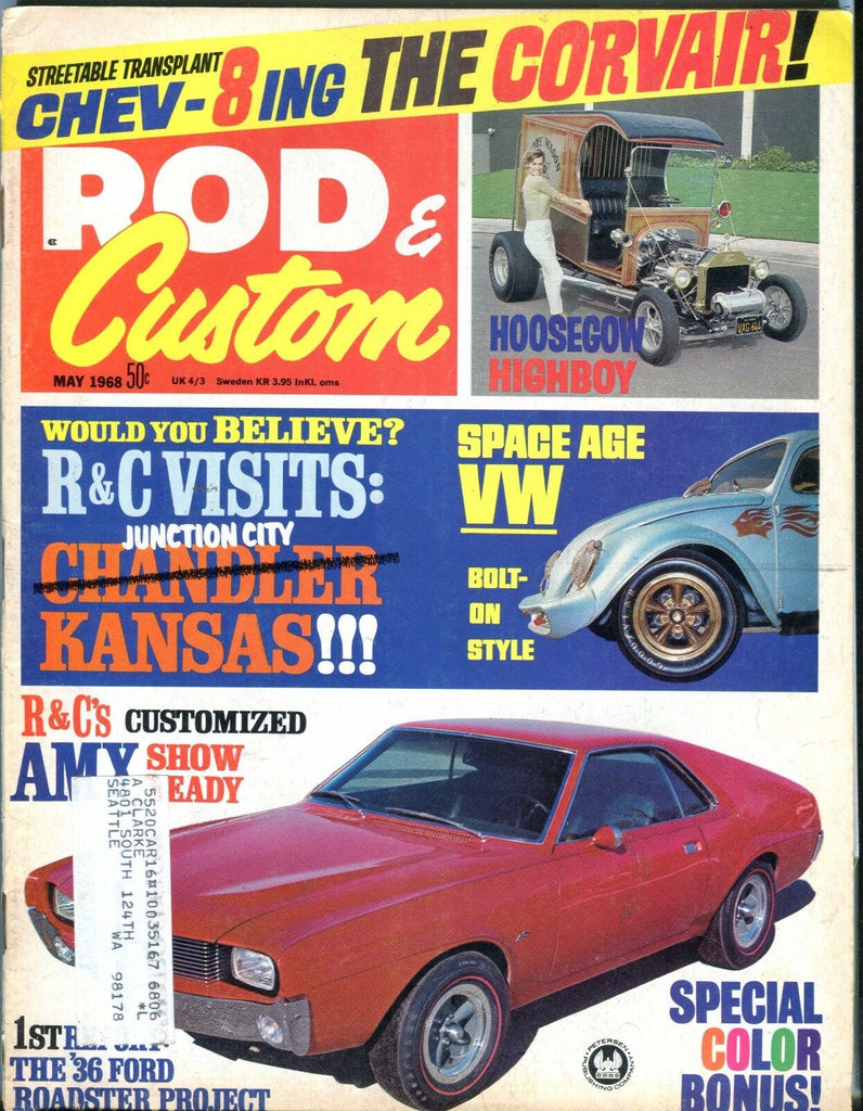 Rod & Custom Magazine May 1968 The Corvair VW VG w/ML 031317nonjhe