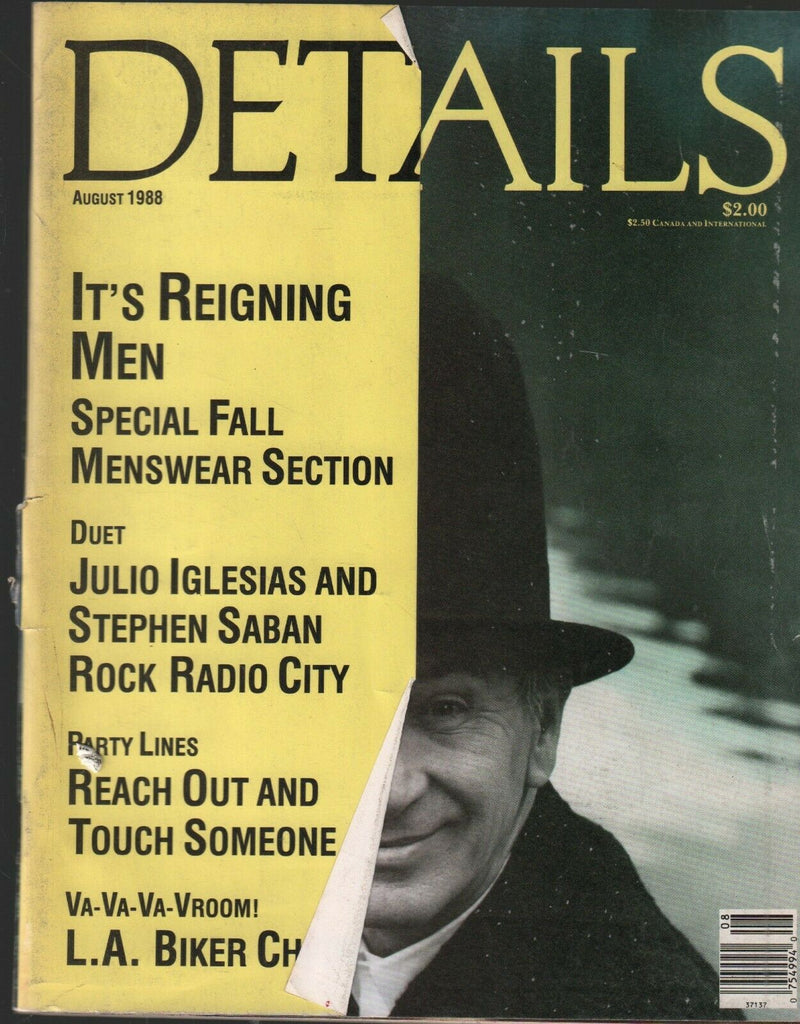 Details NYC Magazine August 1988 Julio Iglesias Stephen Saban 020821ame