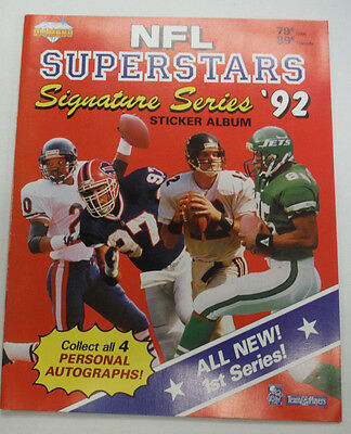 NFL Superstars Magazine Signature Series 1992 Sticker Album 063015R2
