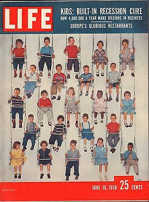 Life Magazine June 16 1958 Birthday, Kids VG 042116DBE