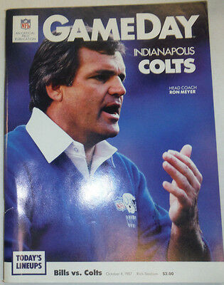 GameDay Magazine Indianapolis Colts Ron Meyer October 1987 021015R